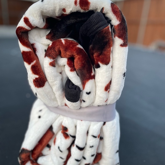 New king size soft Flannel Blanket Cow print Black Brown White Galloway cattle - Picture 4 of 6